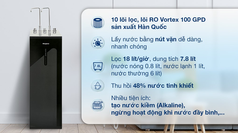 [HÀNG CHÍNH HÃNG] Máy lọc nước RO nóng nguội lạnh Kangaroo KG10A18 10 lõi