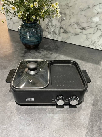 [HÃNG CHÍNH HÃNG] Nồi lẩu nướng điện 2IN1 Lebenlang LBL8583