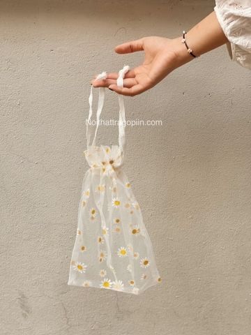 Túi voan dây rút hoa cúc