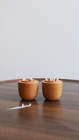 Hũ đựng bông tăm - hạt dẻ