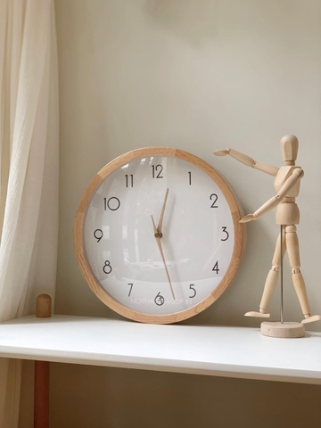 Đồng hồ 01 khung gỗ tự nhiên - lớn 35cm