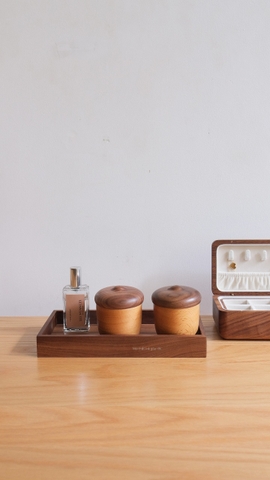 Hũ đựng bông tăm - hạt dẻ