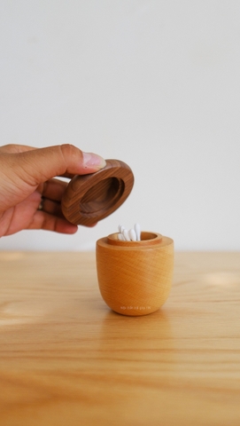 Hũ đựng bông tăm - hạt dẻ