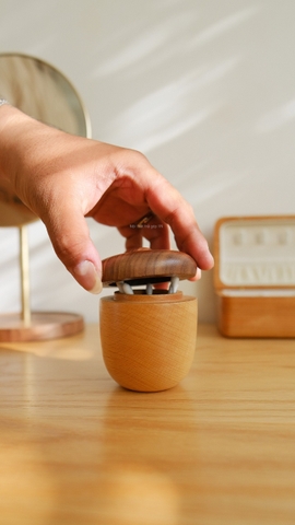 Hũ đựng bông tăm - hạt dẻ