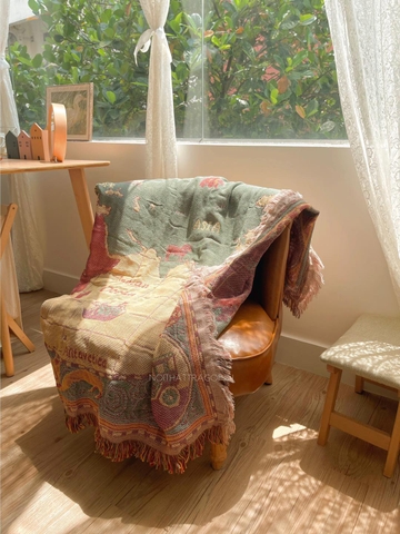 Khăn phủ sofa  - hoa tulip lớn 90x120cm