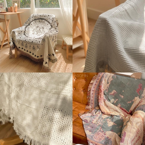 Khăn phủ sofa  - hoa tulip lớn 90x120cm