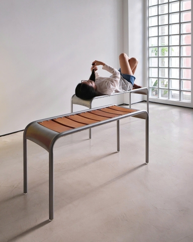 Bench gỗ 04 retro - mặt gỗ chân thép