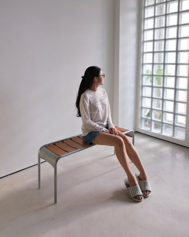 Bench gỗ 04 retro - mặt gỗ chân thép