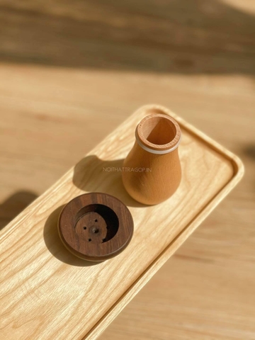 Hũ đựng tăm gỗ hình nấm