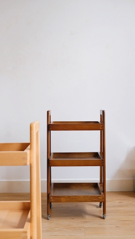 Kệ gỗ 3 tầng có bánh xe