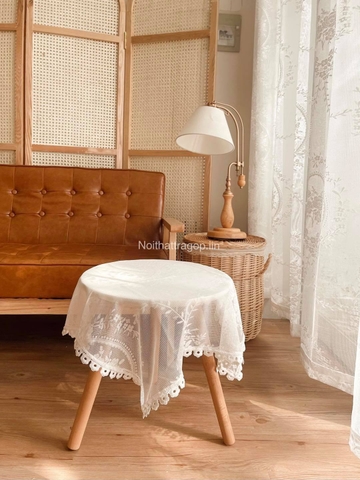 Khăn bàn ren trắng vuông