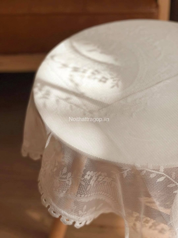 Khăn bàn ren trắng vuông