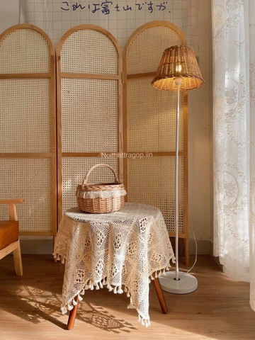 Khăn bàn ren tua rua