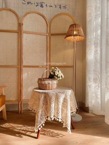 Khăn bàn ren tua rua