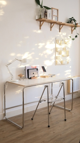 Bàn học 06 màu trắng - size 130x65x75cm