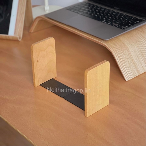 Kẹp gỗ chặn sách (bán theo cặp) - màu óc chó