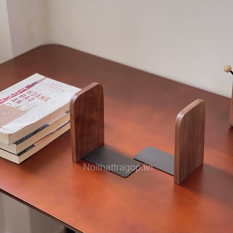 Kẹp gỗ chặn sách (bán theo cặp) - màu óc chó