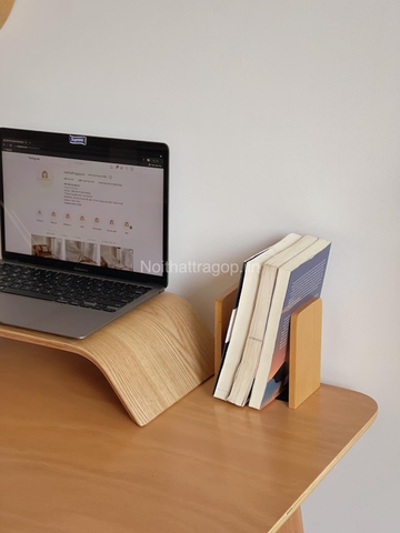 Kẹp gỗ chặn sách (bán theo cặp) - màu óc chó