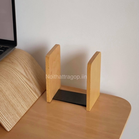 Kẹp gỗ chặn sách (bán theo cặp) - màu óc chó