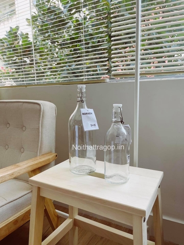 Chai thủy tinh nút trắng ikea  - lớn 1000ml