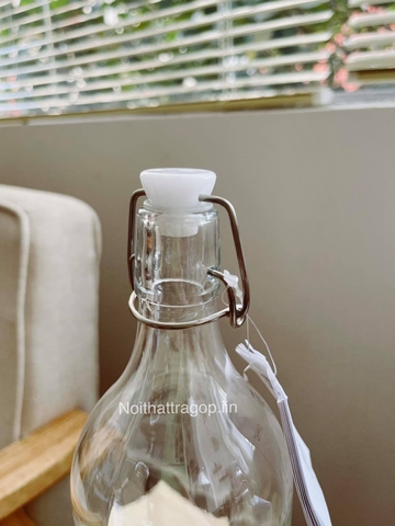 Chai thủy tinh nút trắng ikea  - lớn 1000ml