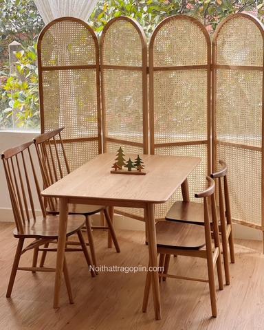 Bàn ăn gỗ chữ nhật 120cm