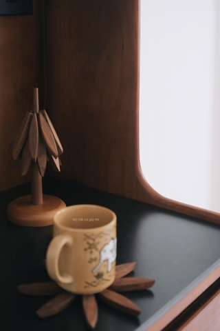 Tủ ăn xanh phối trắng