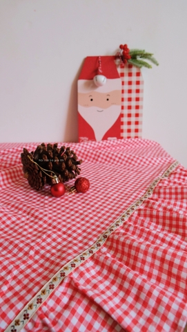 Khăn bàn 07 caro đỏ hồng