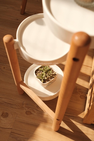 Đôn kê chậu cây 3 tầng - chân màu óc chó cao 90cm