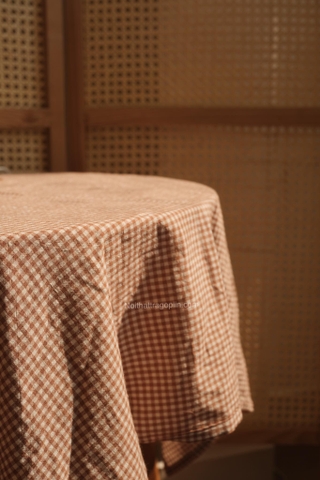 Khăn bàn caro cotton 05