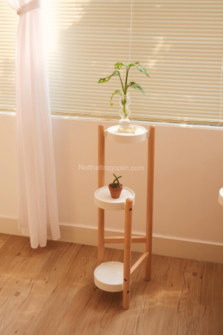 Đôn kê chậu cây 3 tầng - chân màu óc chó cao 90cm