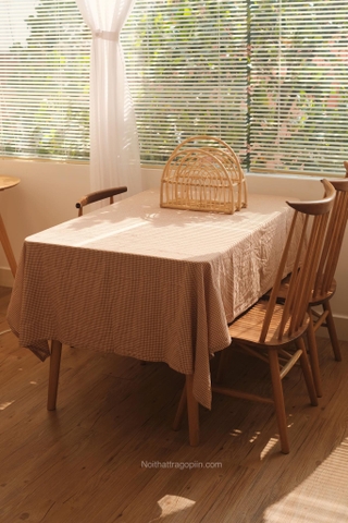 Khăn bàn caro cotton 05