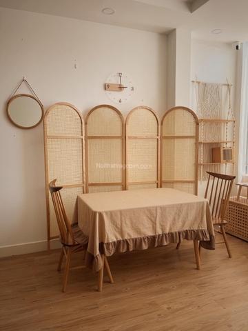 Khăn bàn linen viền bèo 06