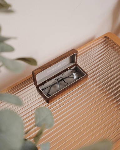 hộp đựng kính - gỗ óc chó