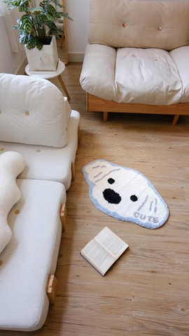 Thảm chân cún malta trắng 50x80cm