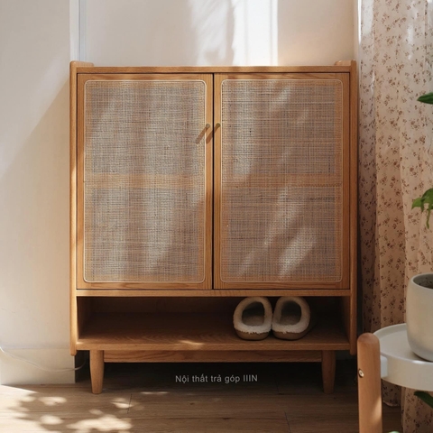 Tủ giày gỗ sồi cánh mây