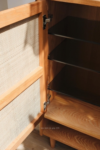 Tủ giày gỗ sồi cánh mây