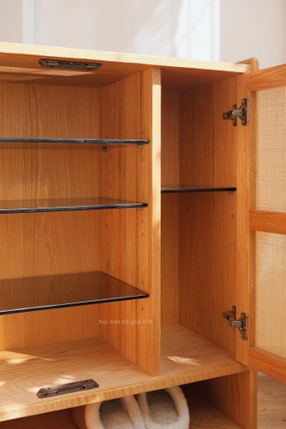 Tủ giày gỗ sồi cánh mây