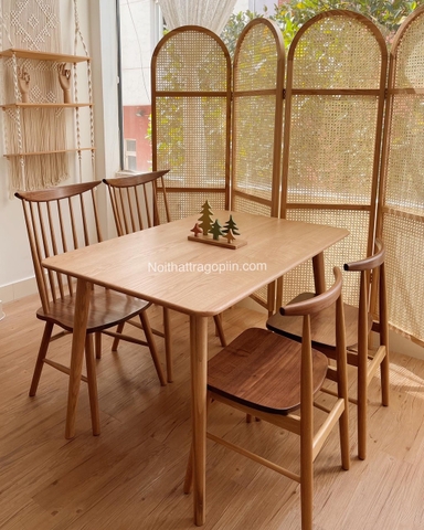 Bàn ăn gỗ chữ nhật 120cm