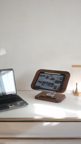 Giá đỡ gỗ 03 máy tính, ipad, sách ...