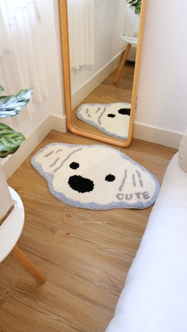Thảm chân cún malta trắng 50x80cm
