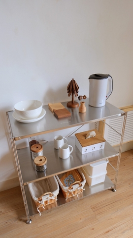 Kệ đứng khung inox- full inox