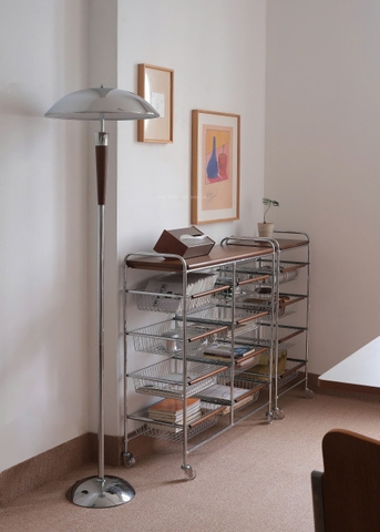 Kệ gỗ sắt có bánh xe