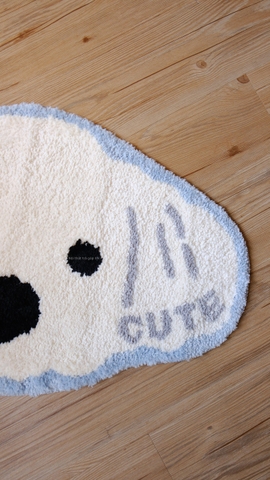 Thảm chân cún malta trắng 50x80cm