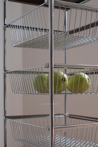 Kệ gỗ sắt có bánh xe