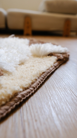 Thảm trừu tượng cánh đồng - Nâu