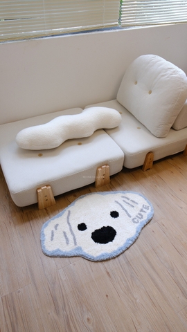 Thảm chân cún malta trắng 50x80cm