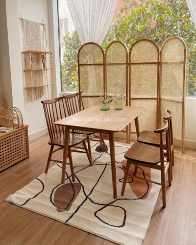 Bàn ăn gỗ chữ nhật 120cm