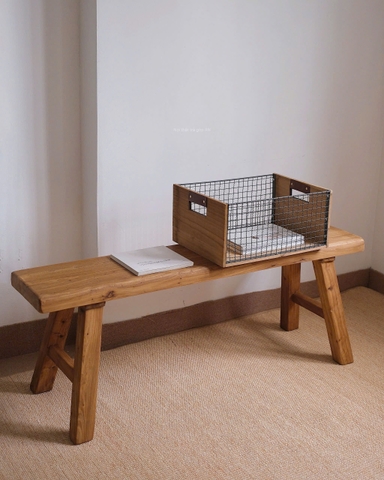 Giỏ đựng đồ sắt + gỗ