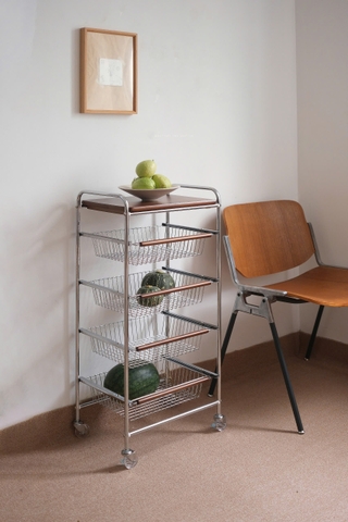 Kệ gỗ sắt có bánh xe